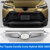 Car Accessories For Toyota Corolla Cross Hybrid -2024 2025 Carbon Fiber Front Engine Bumper Grille Racing Grill Molding Trim