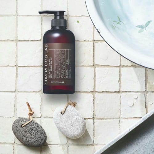 SUPERFOOD LAB Wash with Beauty Oil Moist Biotin Oil Body Wash 480ml Bottle Single Item Body Wash Body Soap Aroma Prickly Heat Organic Aging Odor Dead