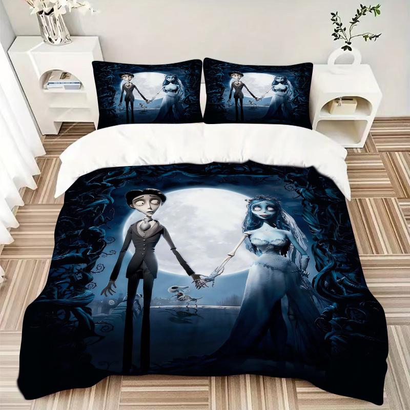 3pcs Under the Moonlit Sky Two Spirits Quilt Cover Set - Soft and Cozy Bedroom, Guest Room and Dorm Decorative Bedding 3-Piece Set 1 Quilt Cover