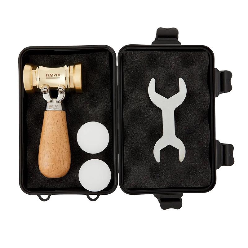 

2-in-1 Wood & Brass Hammer, Woodworking Auxiliary Tool, Mini Nail Hammer with Wooden Handle
