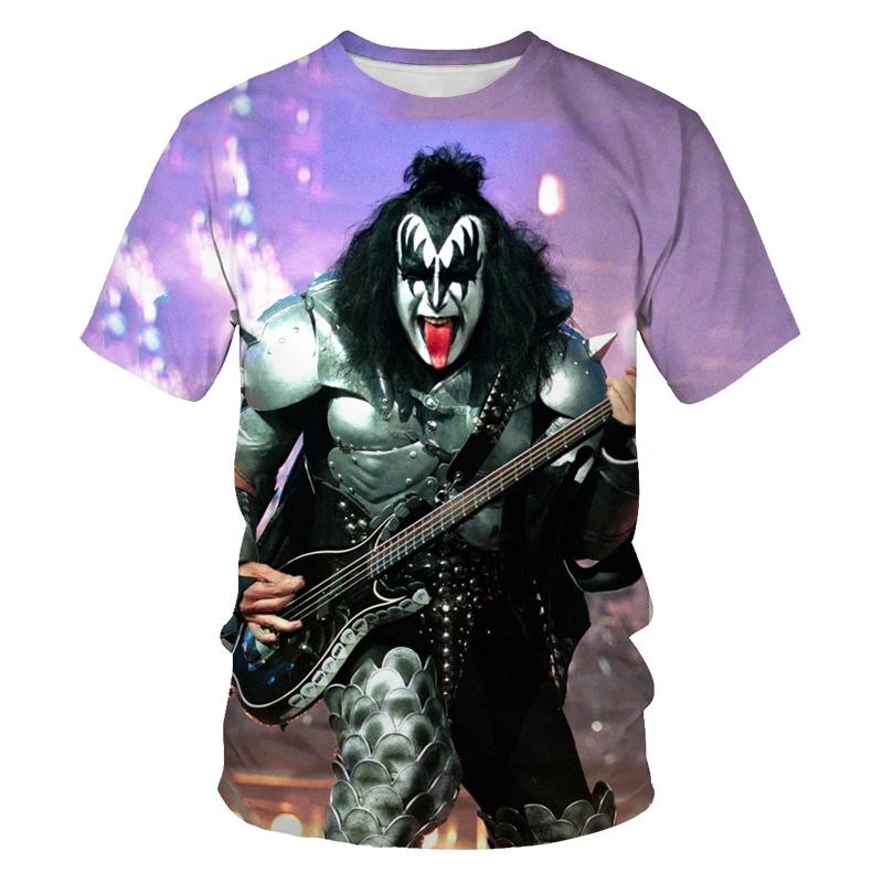 Classic Rock Kiss Band 3D Printed T-shirt Men Women Casual Fashion Hip Hop  Men Clothes Daily Comfortable Breathable O-neck Tees