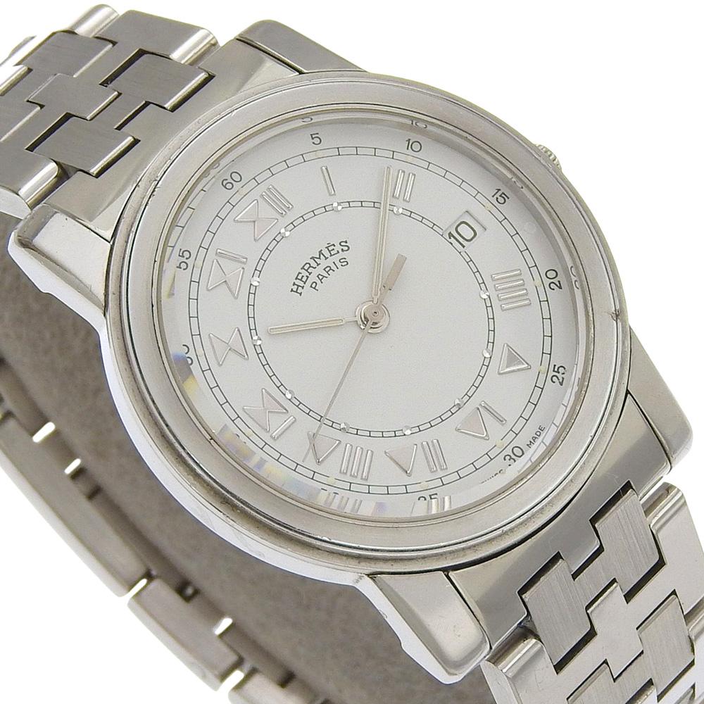 Hermes Carrick Watches Biała tarcza Stal nierdzewna Kwarcowy Analogowy wyświetlacz męski Używany