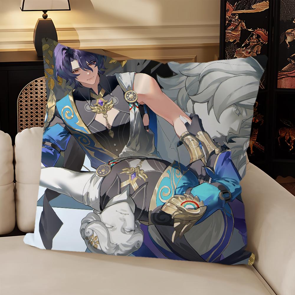 Classic Game Honkai Star Rail Dr. Ratio Sofa Living Room Bedroom Headboard Backrest Cushion Square Cushion Nap Time Pillow Case