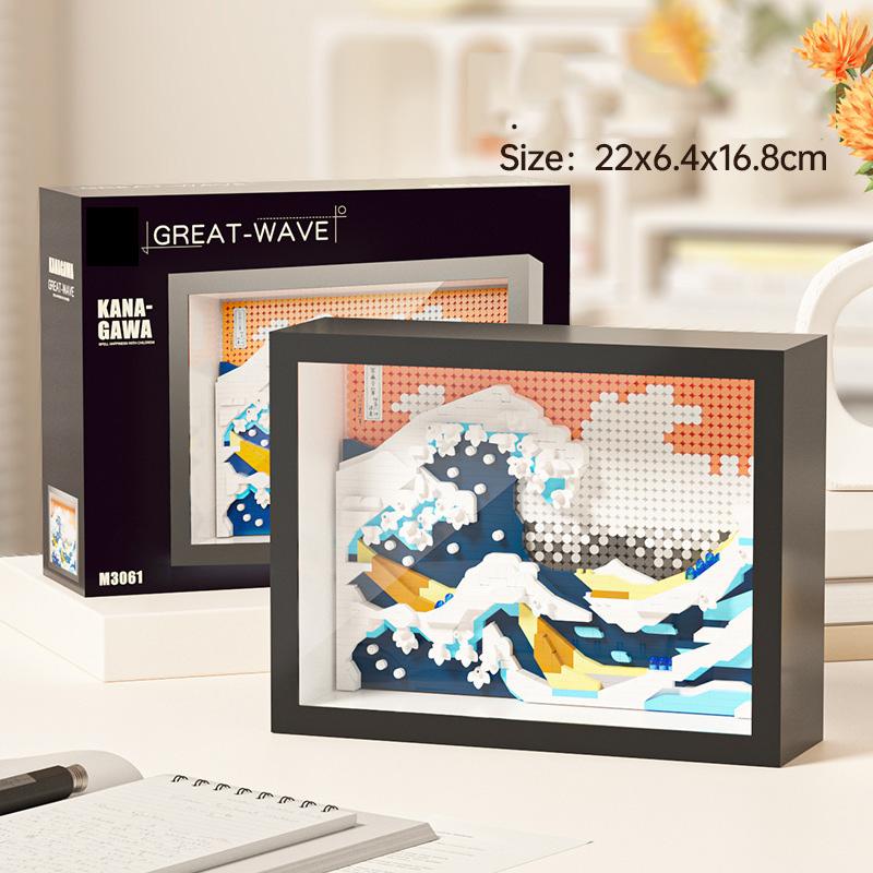 Idea Art Micro Bloc Diamant Meuble de Maison Nanobrique Tournesol Nuit Étoilée Voie Lactée Galaxie Cadre Photo 3D Jouet Brique de Construction