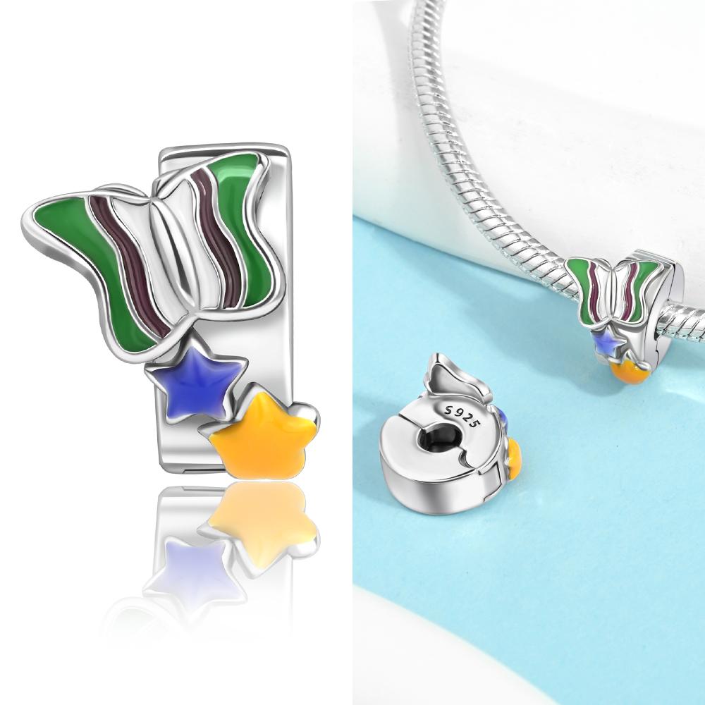 Green Series 925 Sterling copper Beer Bucket&Tea Cup Rabbit&Leaves&Butterfly Beads Charm Fit DIY Bracelet Forest Style Jewel