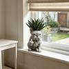 Lustiger Bulldogge Blumentopf Neuheit Mittelfinger Hund Blumenkübel Niedliche Hundegartenstatue für Außen Innen Garten Büro Schreibtisch Dekoration