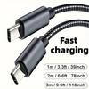 60W Quick Charger Type C To Type C 1M 2M 3M Cables PD Fast Charger Data Cable