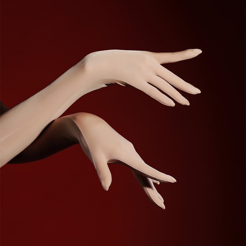 Ultra-Thin Glossy Silk Five-Finger Sensual Stockings, Fun Gloves, Lustless Shiny Silky Temptation For Sexy Women