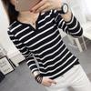 Spring Women's Casual Striped V-Neck Long Sleeve T-Shirt