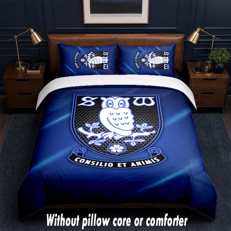 Sheffield Wednesday Design Bed Bedding Set 1 Duvet Cover + 2 Pillowcases Soft Breathable Household Bed Linens