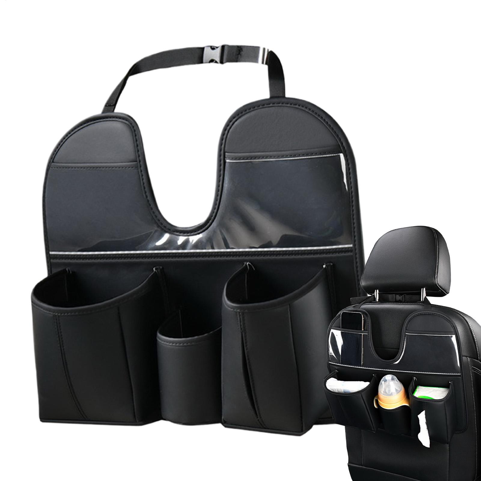 Car Seat Back Storage Bag Leather Car Seat Organizer With Tablet Cup Holder Multifunctional Hanging Seat Back Organizer China Mainland