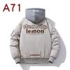 Mens Thickened Hooded Bomber Jacket With Letter Embroidery Streetwear Casual Winter Outerwear