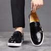 Men's shoes 2026 fashionable casual leather shoes men's British style shoes men's white soled loafers