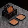 6Pcs Insulated Coasters Heat Insulation Rattan Mat Anti-scalding Non-slip Square Tea Cup Holder Multi-functional
