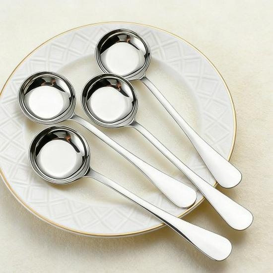 Stainless Steel Thickened Round Head Soup Spoon