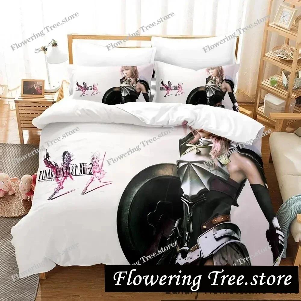 3D Print Anime Game FINAL FANTASY XIII-2 Bedding Set Boys Girls Twin Queen King Size Duvet Cover Pillowcase Bed boys Adult029963