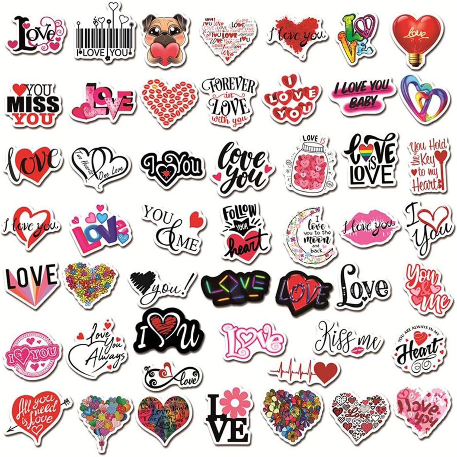 

50 шт. наклеек Love | Водонепроницаемые виниловые наклейки для велосипеда, бутылок с водой, ноутбука, велосипеда, холодильника, чашки, багажа, компьютера, мобильного телефона