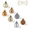 Valery Madelyn Christmas Tree Ball Set of Gold and Forest Stylish European and Nordic Style Ornaments, 3cm, 49, Copper, Design, Decorations,