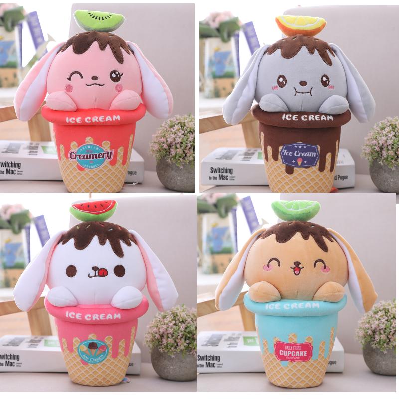 Ice Rabbit Cream Plush Toy Cute Doll Soft Stuffed Decor Birthday Gifts Kids Girl