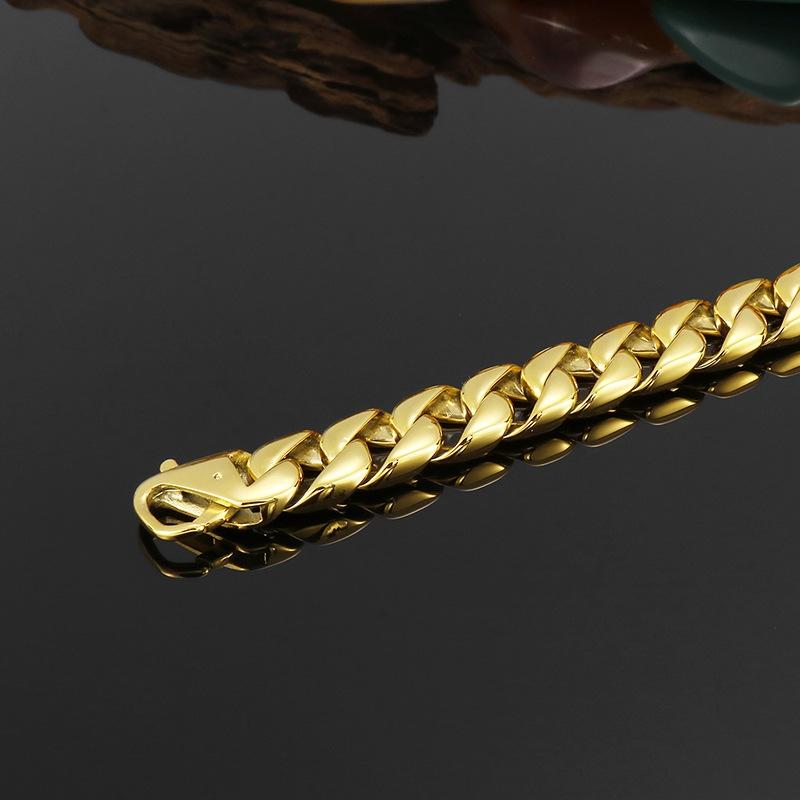 15MM Wide Simple Cuban Chain Bracelet For Men Hip Hop Polished Charms Accessories Golden Trendy Jewelry Boys Girls Party Gifts