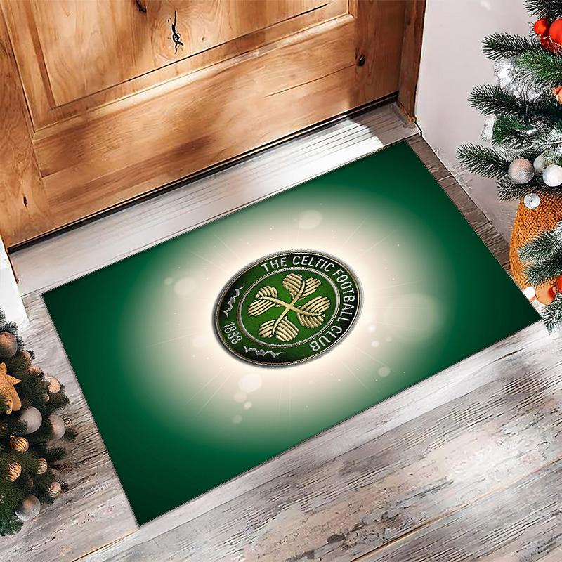 Tappeto Morbido Antiscivolo per Interni con Motivo Calcio Celtic FC, Tappetino Decorativo Sportivo per Camera da Letto