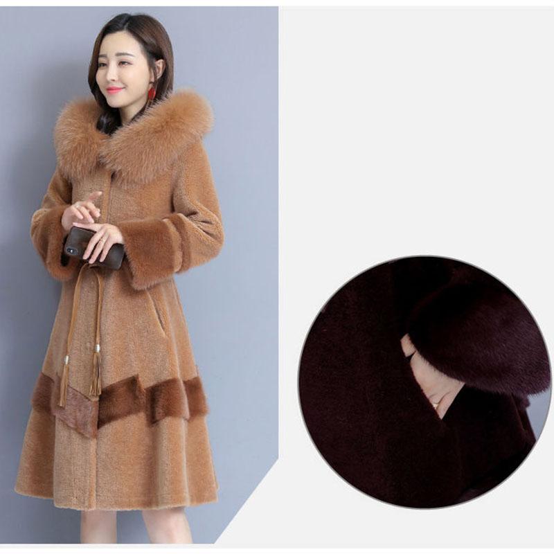 Long Sleeve Warmth Windbreaker Large Size Woolen Coat Spring and Autumn Large Size Woman's Clothing