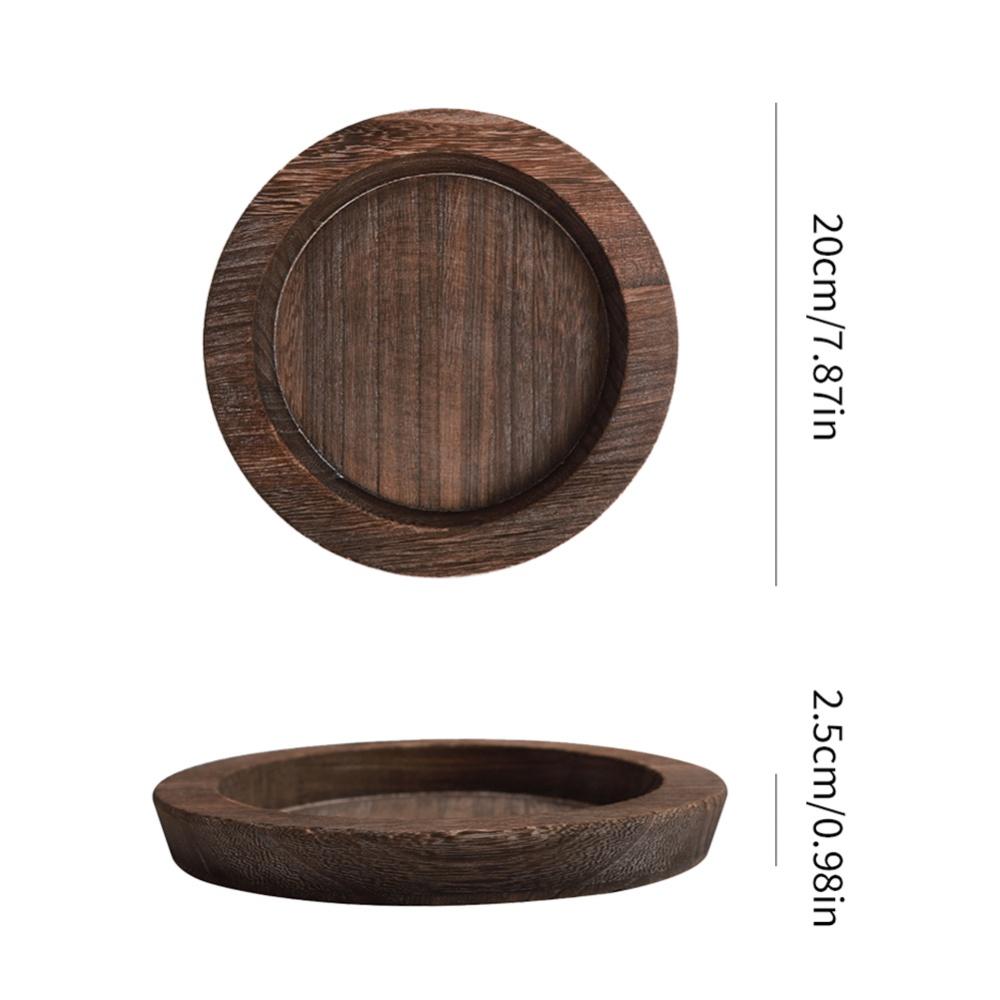 Wooden Serving Tray Rectangular Round Plate Tea Cup Saucer Tray Fruit Dessert Dinner Plate Food Storage Pallet Kitchen Tableware