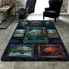 Ocean Fish Collage Pattern Rug Floor Mat for Living Room or Bedroom Soft and Comfortable Carpet a Gift for Birthday and Holiday.
