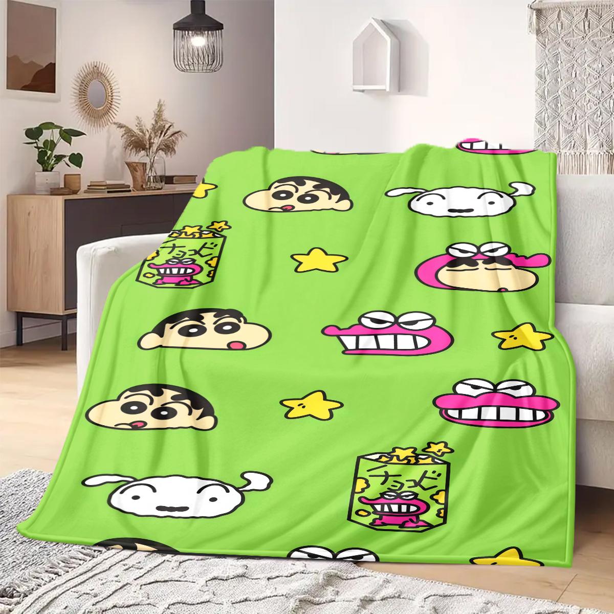 

Shinchan Anime Print Blanket Warm Comfortable Flannel Blanket Suitable for Bedrooms, Sofas, Beds, Chairs, Picnics, Travel 75x90cm