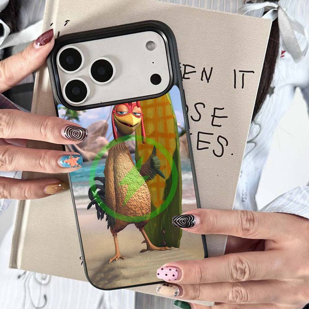 Chicken J-Joe Surf Magnetic Wireless Charge Phone Case For iPhone 14 13 12 11 15 16 17 Pro Max Magnetic Cover