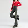 Gewaschene Jeans Damen Herbst und Winter neu vielseitiger Trend hohe Taille dünn kleine Micro-Schlaghose Hufeisenhose