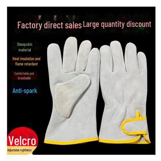 Svetsarhandskar i premium fårskinn: Mjuk, Värmebeständig, Andningsbar, Skållningsskyddande för Utomhus- och Underhållsarbete