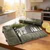 Borsa Pieghevole Portatile in Tela Cerata ad Olio per Coltelli da Chef, Grande Capacità, Resistente ai Graffi, Custodia per Utensili da Cucina, Kit da Cucina per Chef