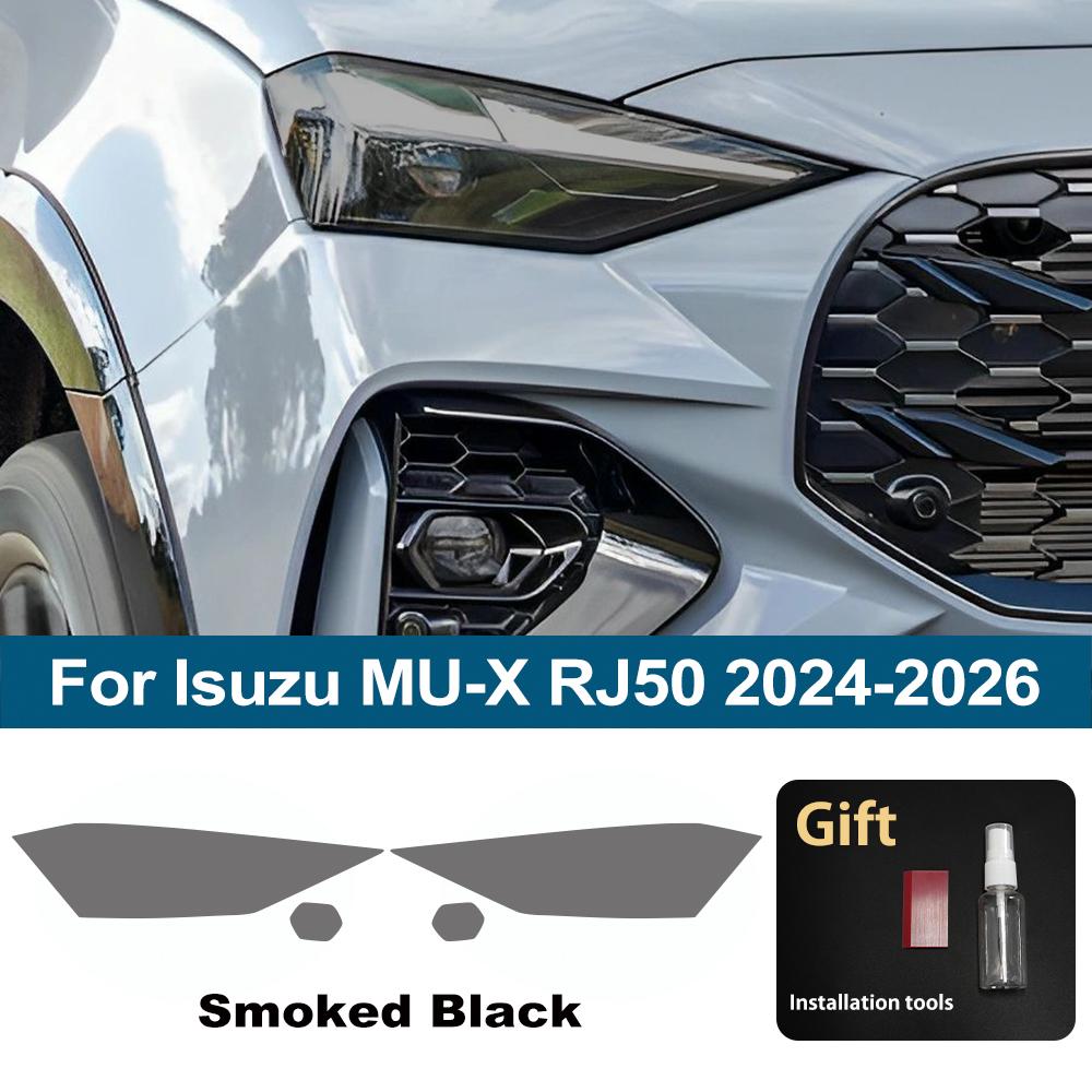 

Anti-Scratch TPU PPF Headlight Cover for Isuzu MU-X RJ50 2026-2026 High Gloss Smoke Black Pre-Cut Vinyl Wrap Protection Film Kit For MU-X 24-26 SMK
