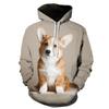 Spring Autumn Fashion Cute Corgi German Shepherd Dog 3D Print Men's Hoodie Long Sleeve Sweatshirt Women Pullover Oversized Tops