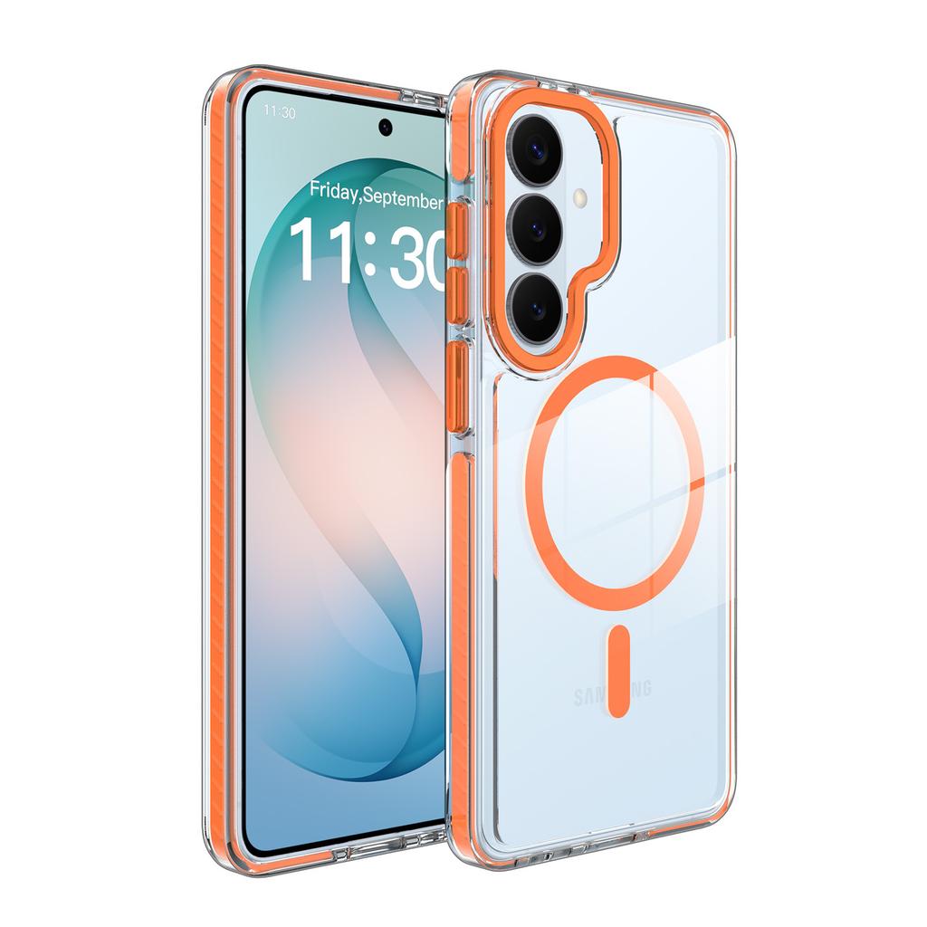 Applicable To Samsung S26plus Transparent Mobile Phone Case S24 Two-color Anti-drop s25UItra Magnetic Protective Case