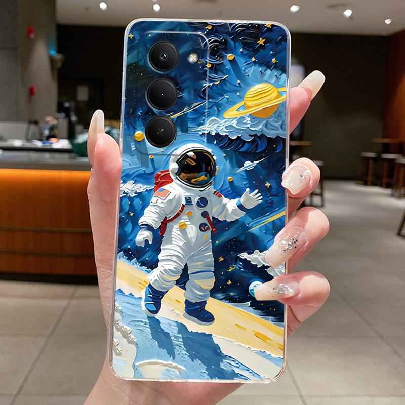 For Redmi 15 5G Redmi 15 EU Case Aesthetic Cute Cat Astroanut Soft Silicone TPU Back Cover for Redmi15 5G Transparent Phone Case