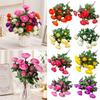 Green Leaves Small Camellia Artifical Flower Multicolor Faux Flower Desktop Ornament