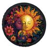 Single Piece Tire Cover Featuring A Sun And Moon Embrace Design, Stylish Universal Fit For Wheel Protection, Compatible With Mos