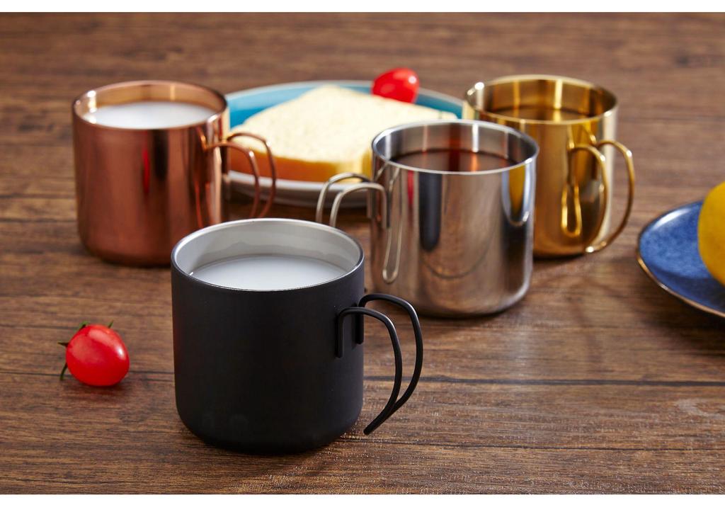 304 Stainless Steel Portable Coffee Mug With Wire Handle