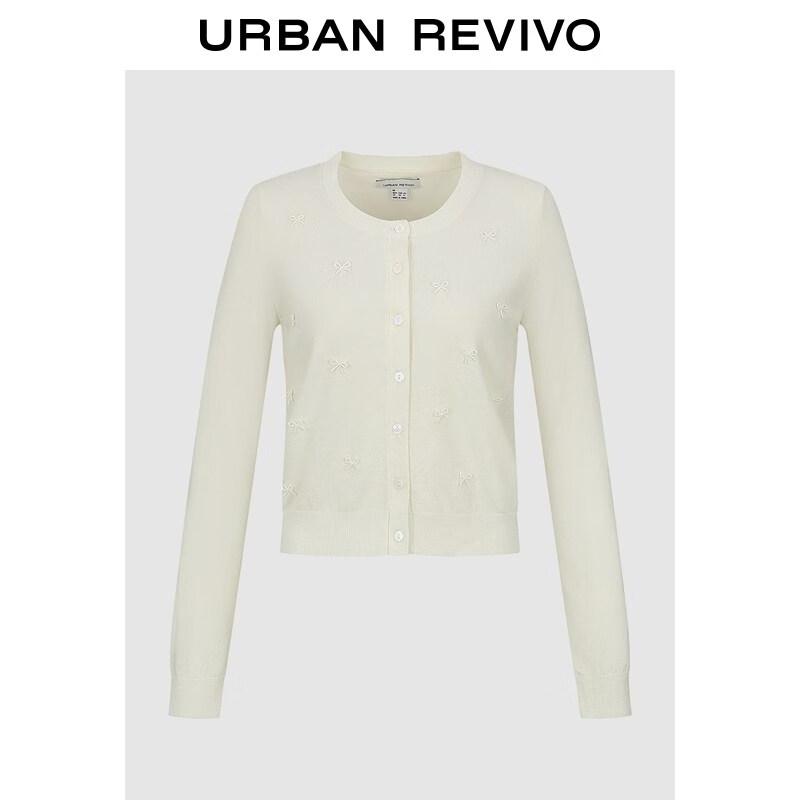 UR2026 Spring Women s 3D Bow Beaded Knit Cardigan XS