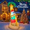 7.87FT Inflatable Santa Toy Tropical Beach Palm Tree Decorations for Yard Xmas Supplies LED Lights Home Ornaments Holiday Gift