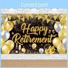 Retirement Black Golden Theme Decoration Background Cloth Party Props Event