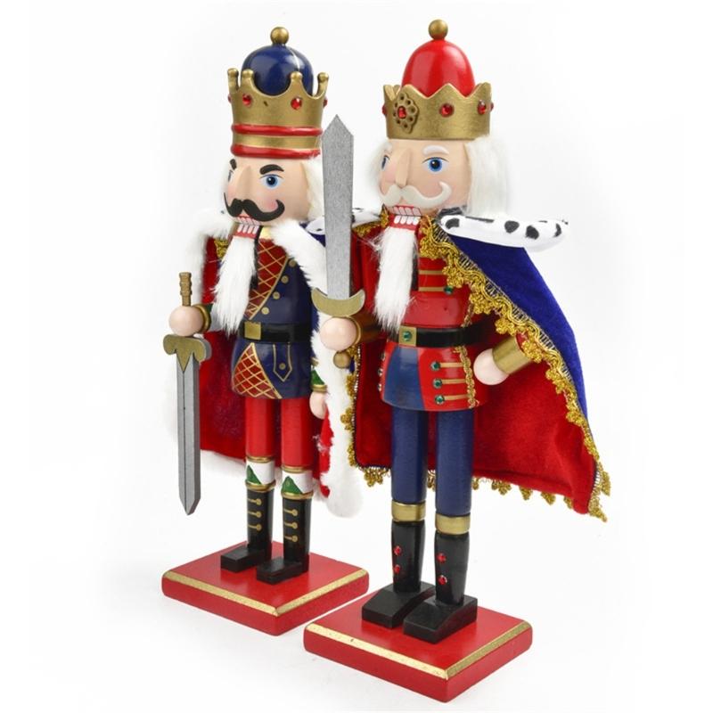 Large Handcrafted Nutcrackers Soldier Figurine For Christmas Decorations 38Cm Wooden Holiday Centerpieces