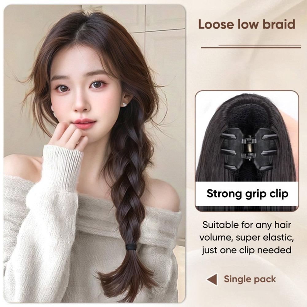 Lange Synthetische Perücke Pferdeschwanz Flauschige Perücke Haarspange Pferdeschwanz Haarnadel für Frauen Haar-Accessoires