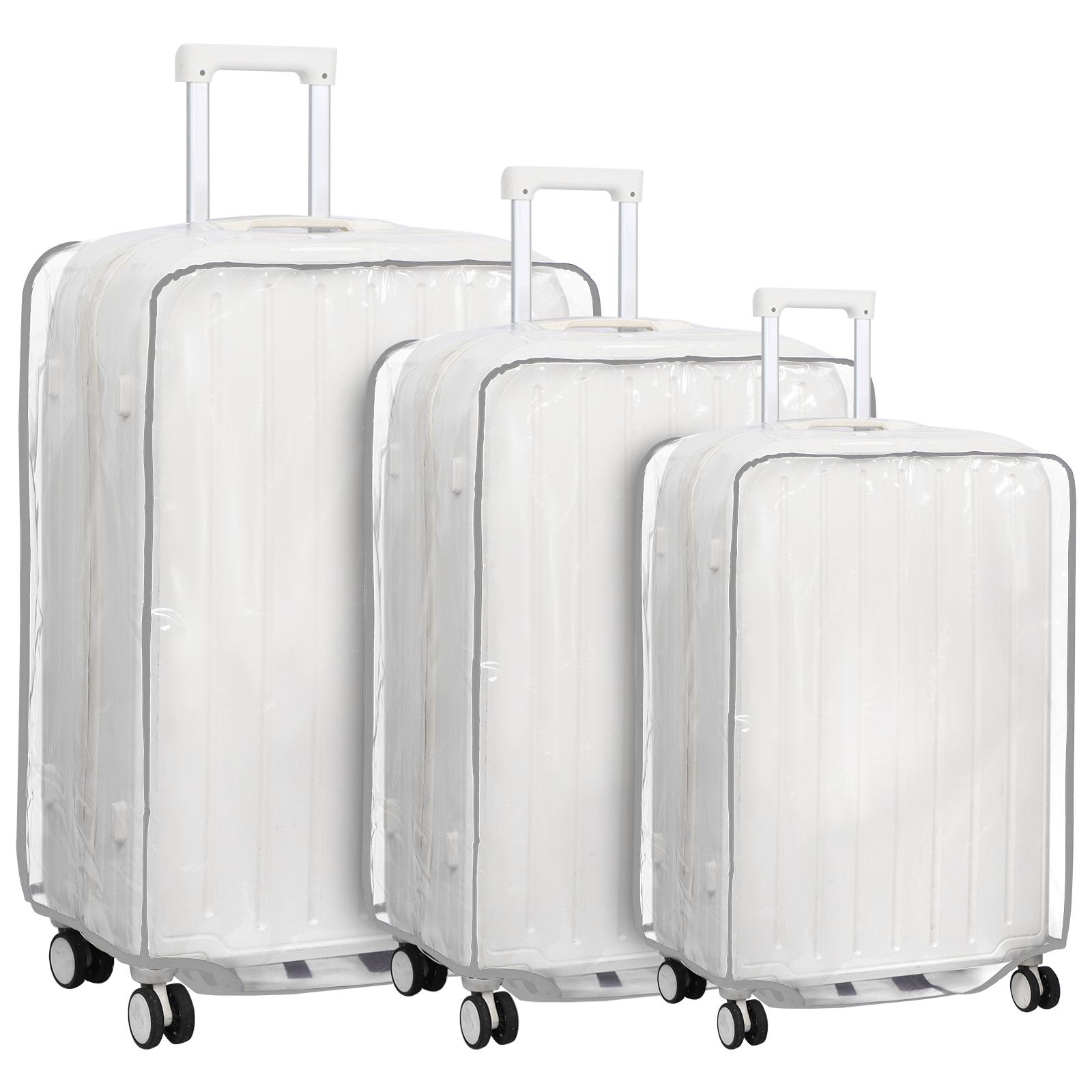 

Oneant 3Pcs Suitcase Cover Protectors Pvc Luggage Cover For Suitcases 20/24/28 Inch Transparent Clear Suitcase Cover For Wheeled сірий колір