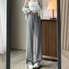 Autumn Winter Solid Color Loose Casual High Waist Wide Leg Pants Women Simple All-match Straight Trousers