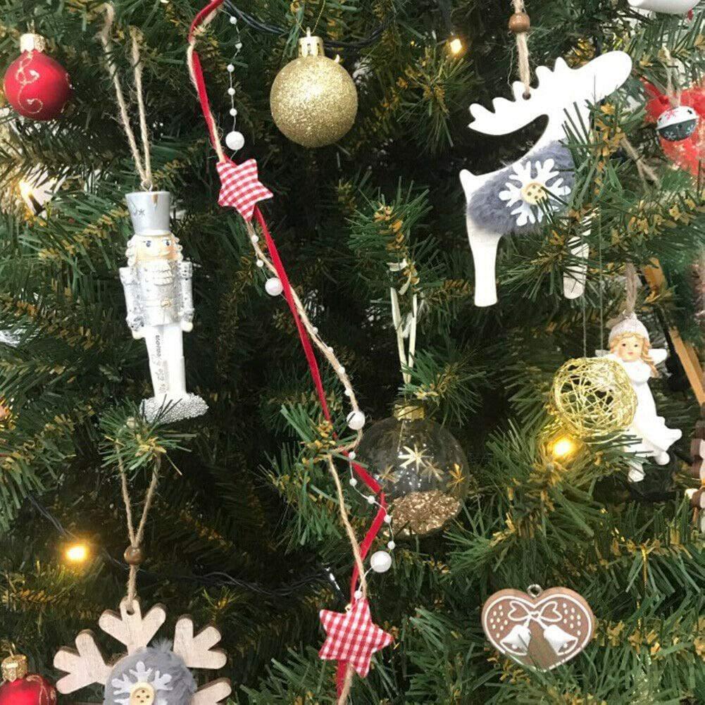 5M Christmas Ribbon Decorative Tree Star Creative Bead Chain Ribbon Christmas Tree DIY Christmas Home Decoration 2024 New Year