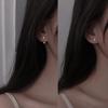 Orecchini Pendenti con Perla e Ago in Argento S925 Intarsiati con Zircone - Stile Coreano Chic per Donne alla Moda