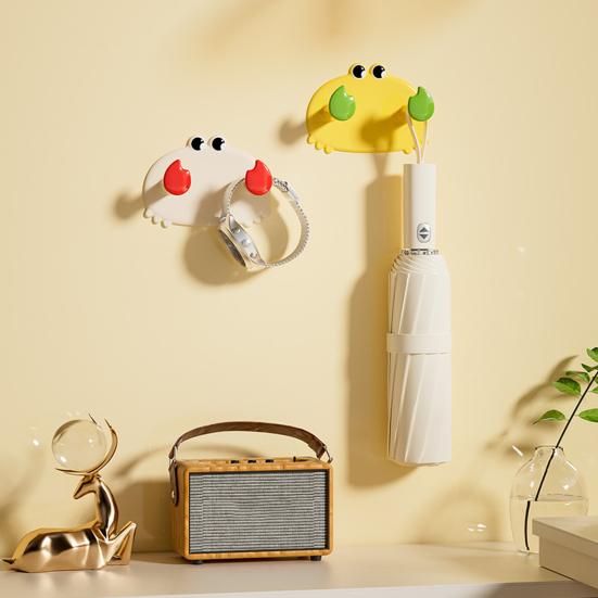 Badezimmer Handtuchhalter Aufbewahrungshaken Starke Tragfähigkeit Einfache Installation Cartoon Krabbenförmiger Wandhaken